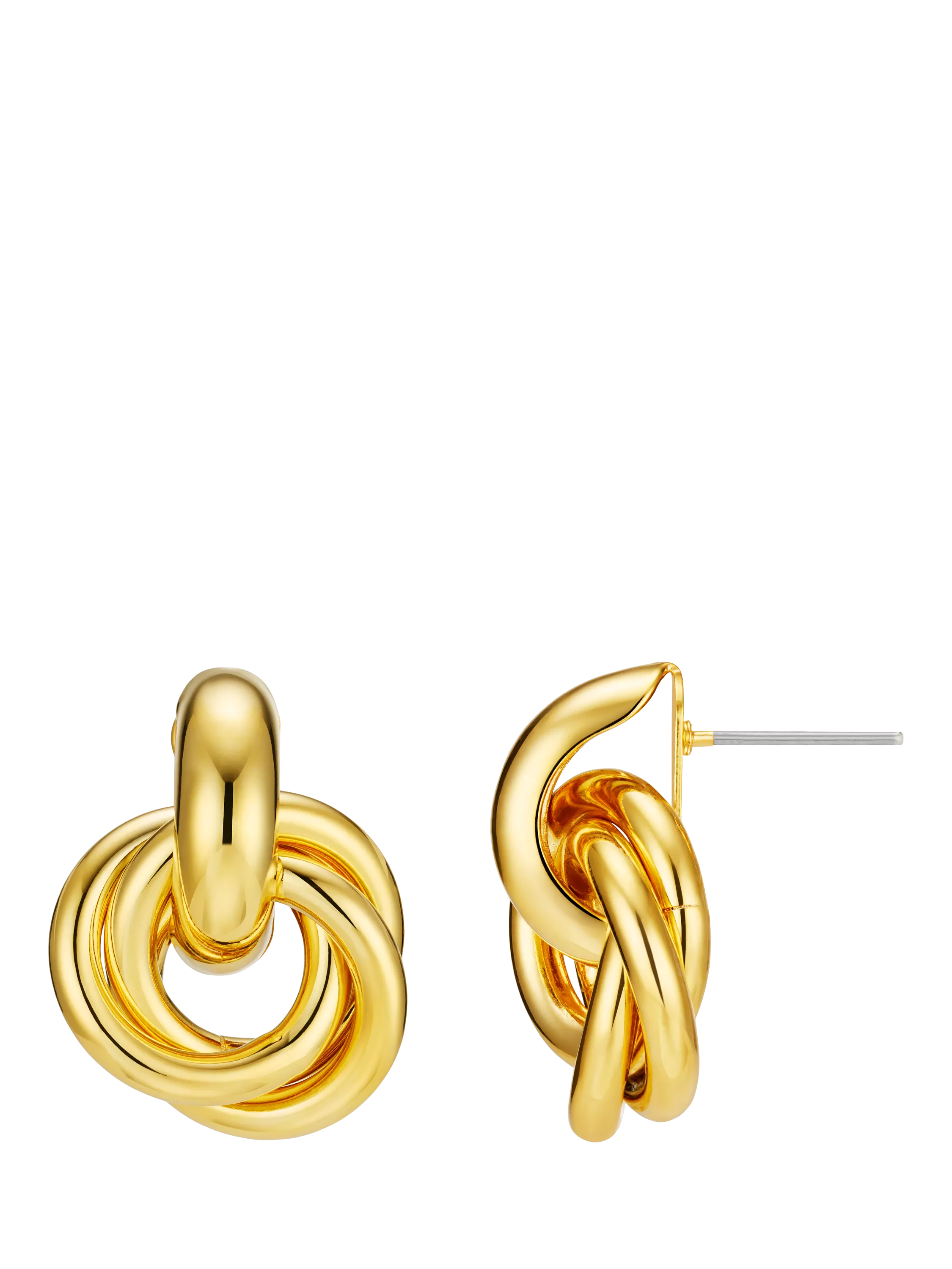 Orelia gold interlocking earrings with 18ct plating (British brand)