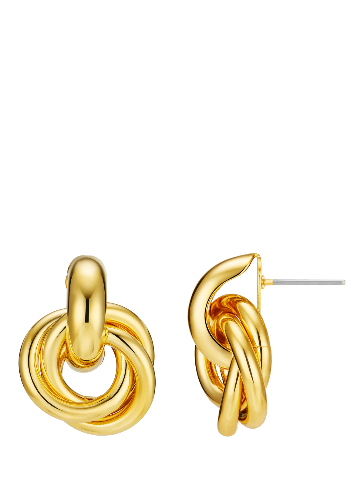 Orelia gold interlocking earrings with 18ct plating (British brand)