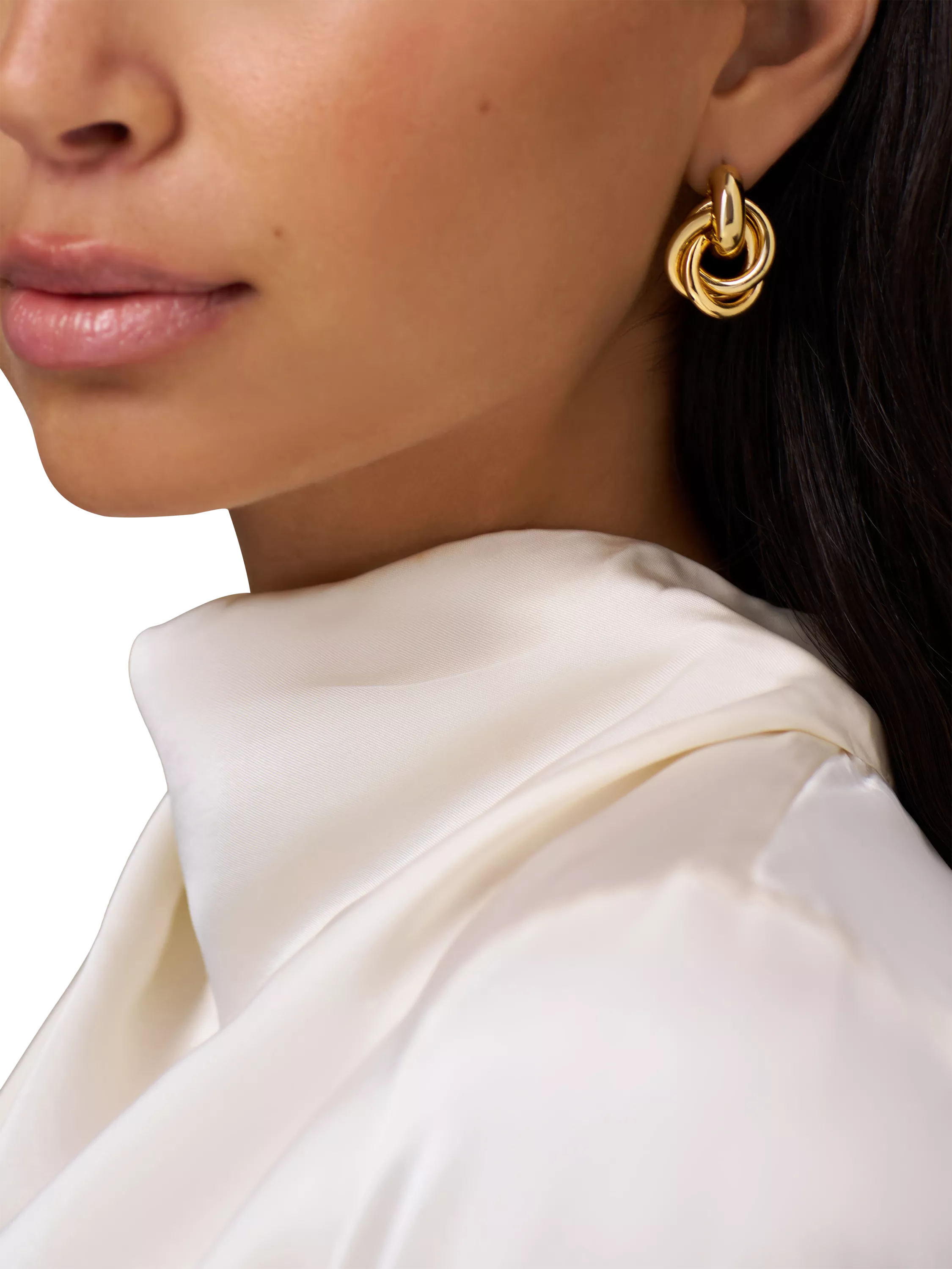 Orelia gold interlocking earrings with 18ct plating (British brand)