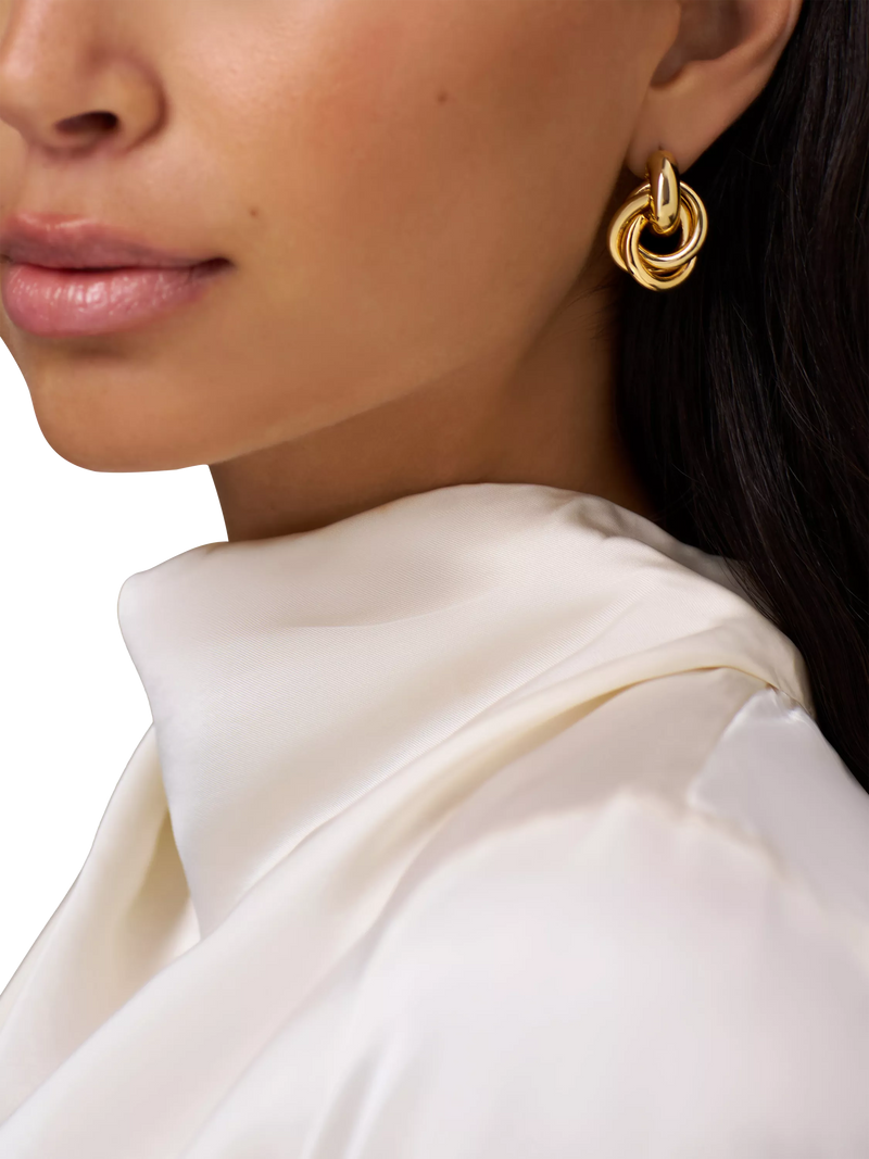 Orelia gold interlocking earrings with 18ct plating (British brand)