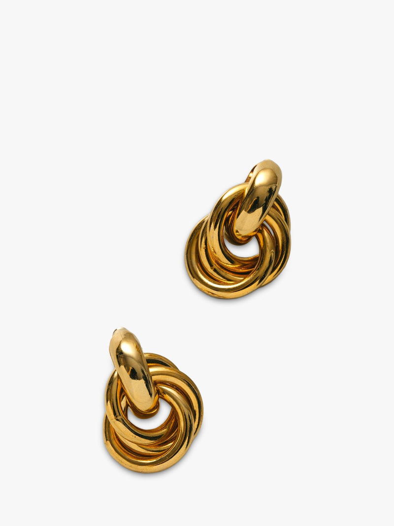 Orelia gold interlocking earrings with 18ct plating (British brand)