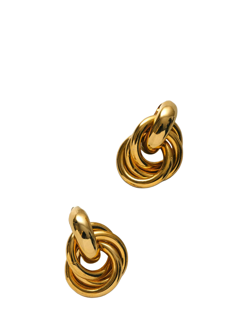 Orelia gold interlocking earrings with 18ct plating (British brand)