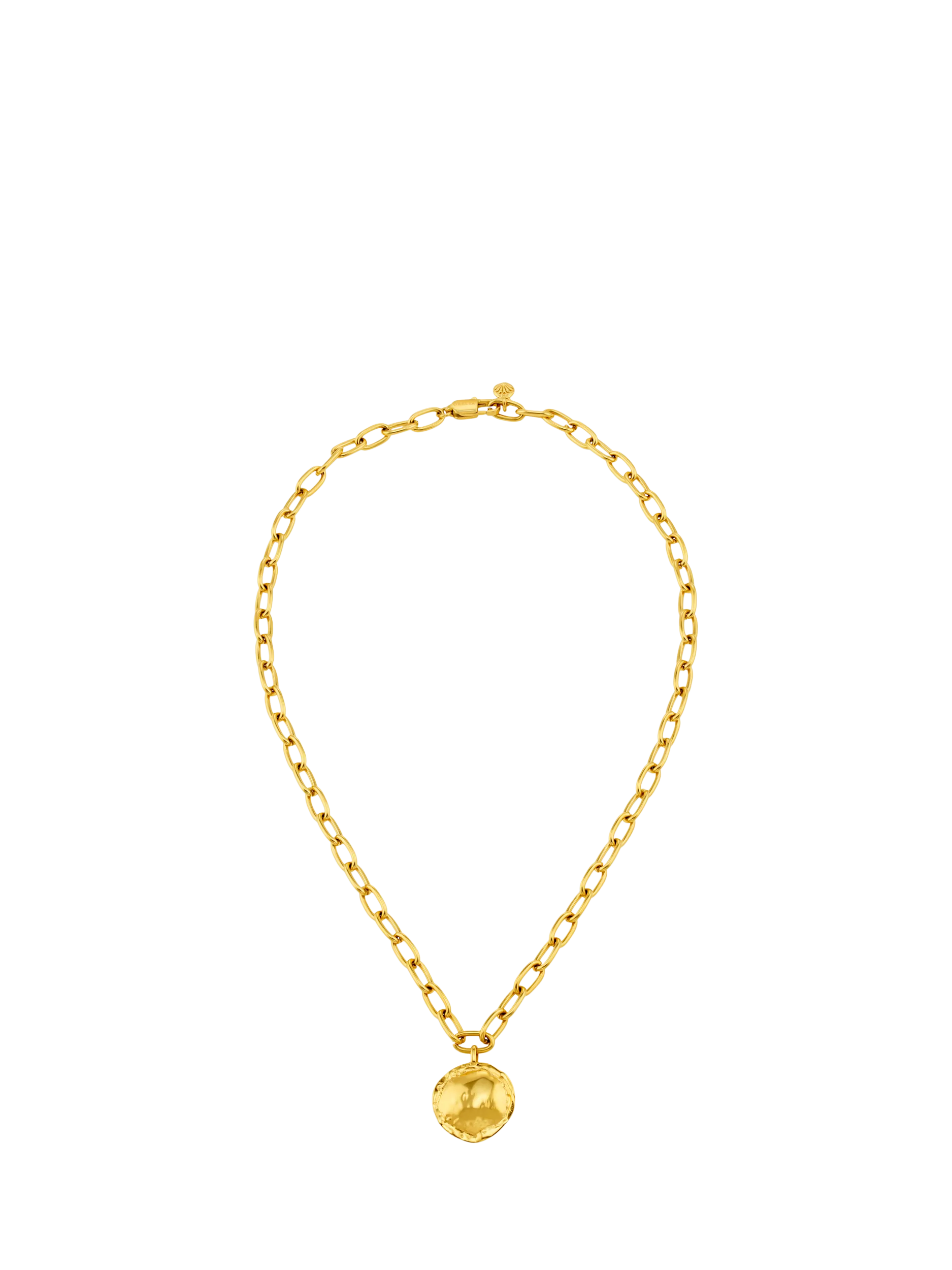 Orelia LUXE oval coin necklace pale gold 46cm, imported from the UK