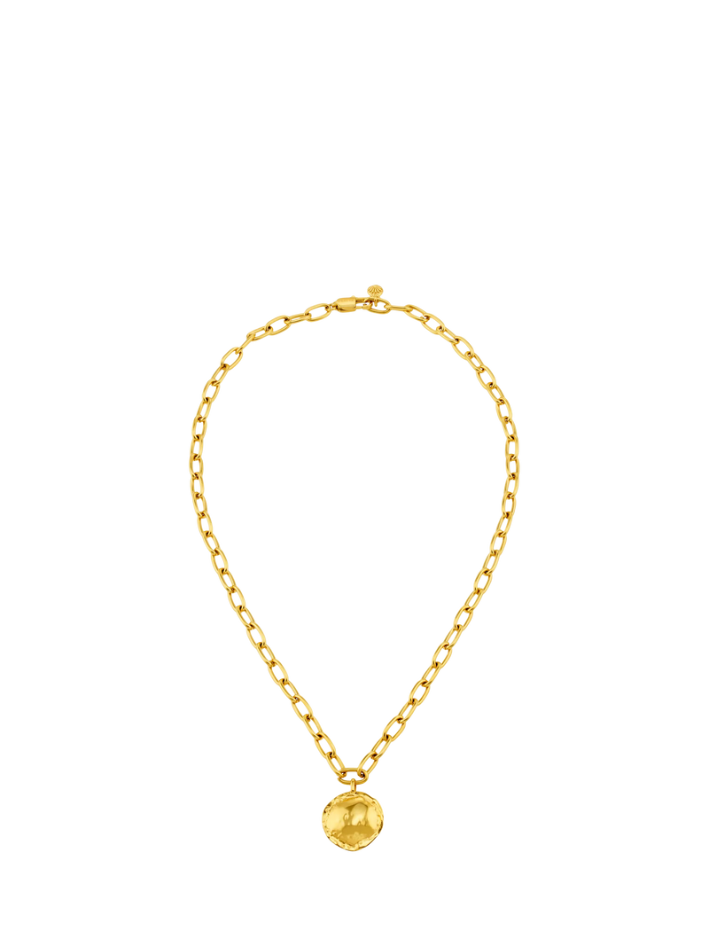 Orelia LUXE oval coin necklace pale gold 46cm, imported from the UK