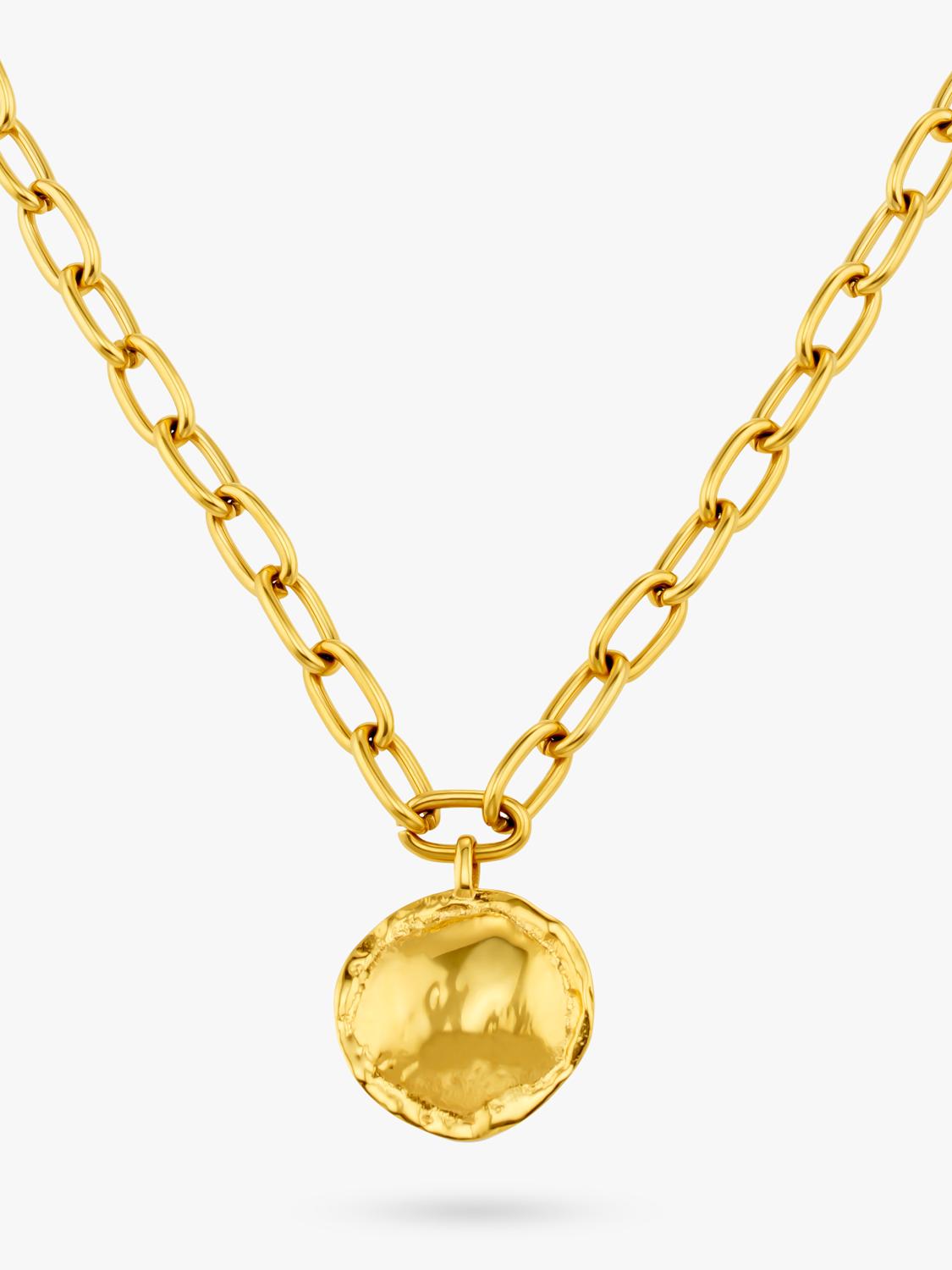 Orelia LUXE oval coin necklace pale gold 46cm, imported from the UK