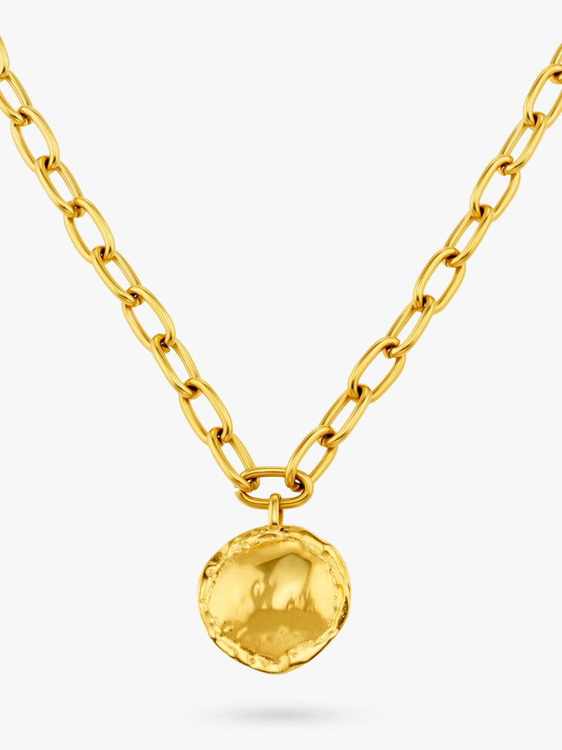 Orelia LUXE oval coin necklace pale gold 46cm, imported from the UK