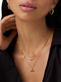 Orelia Dainty T-Bar 3-Row necklace in pale gold - British product