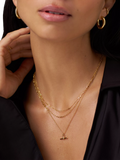 Orelia Dainty T-Bar 3-Row necklace in pale gold - British product