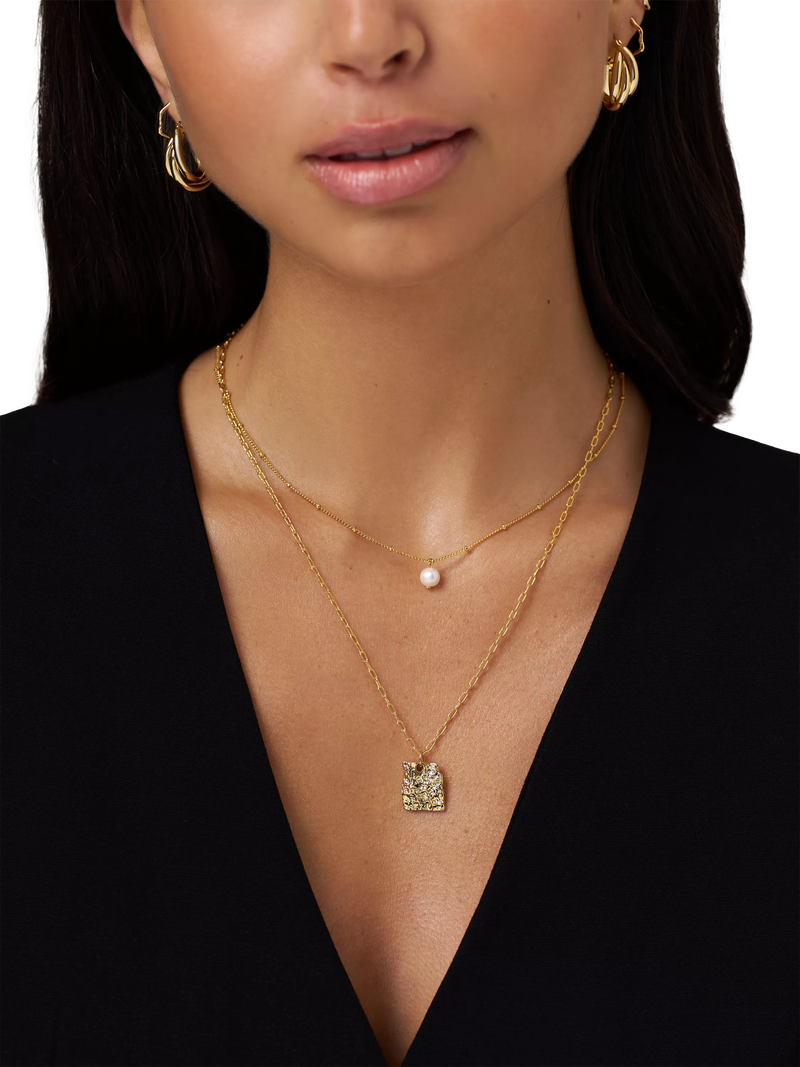 Orelia pearl satellite necklace gold - British product