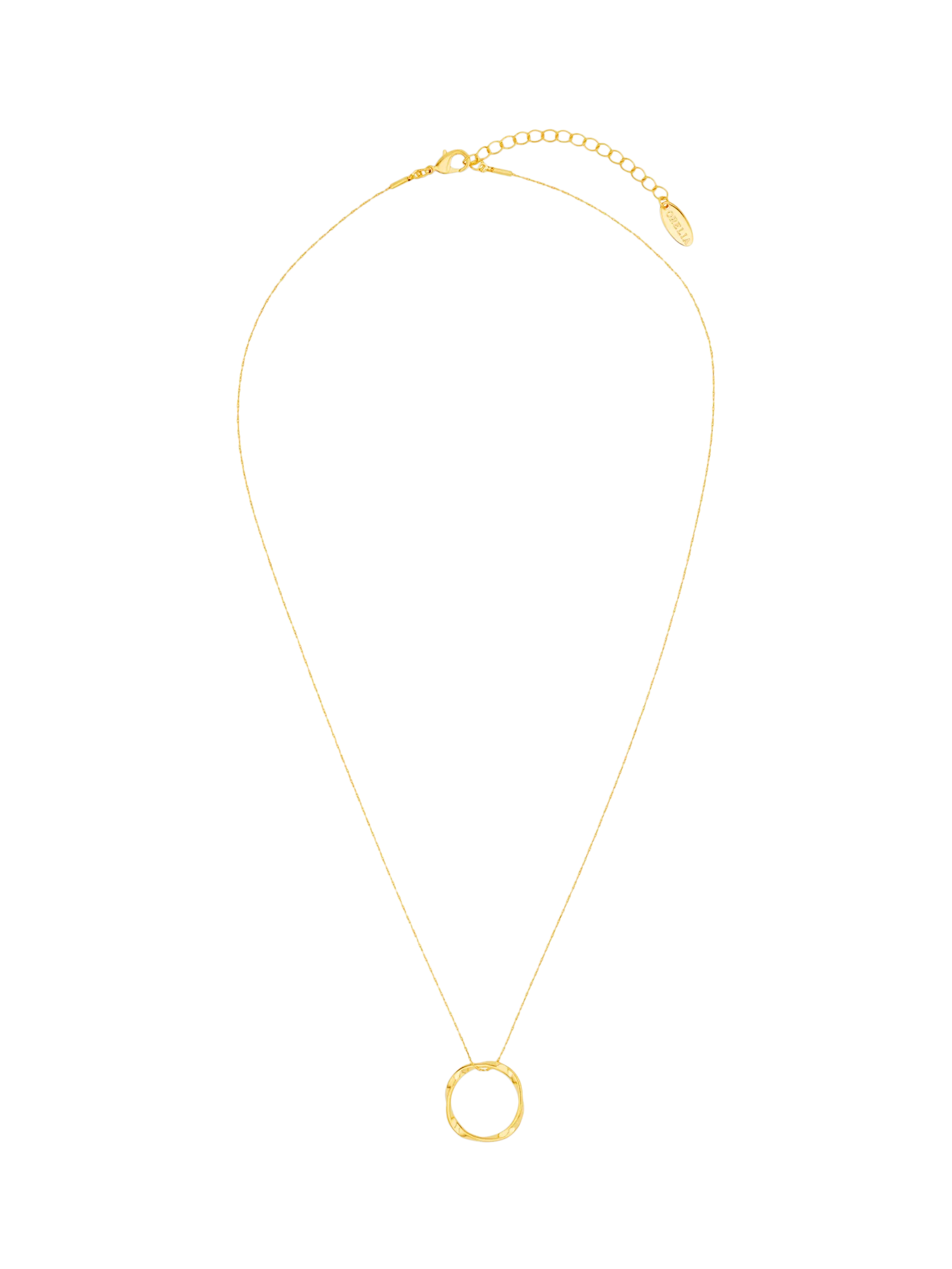 Orelia open circle pendant necklace gold plated brass - British product