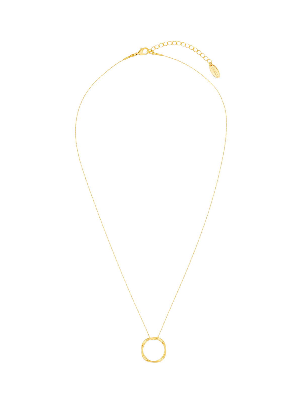 Orelia open circle pendant necklace gold plated brass - British product