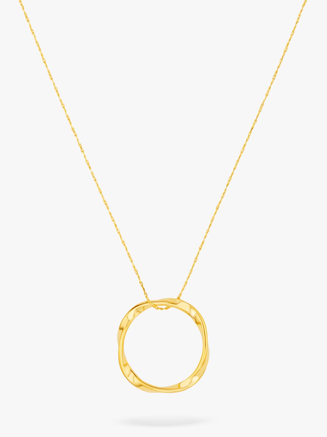 Orelia open circle pendant necklace gold plated brass - British product