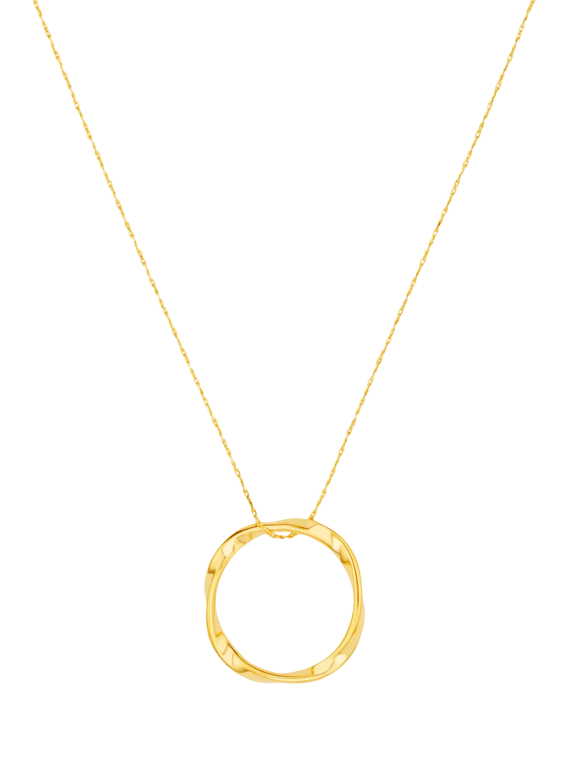 Orelia open circle pendant necklace gold plated brass - British product