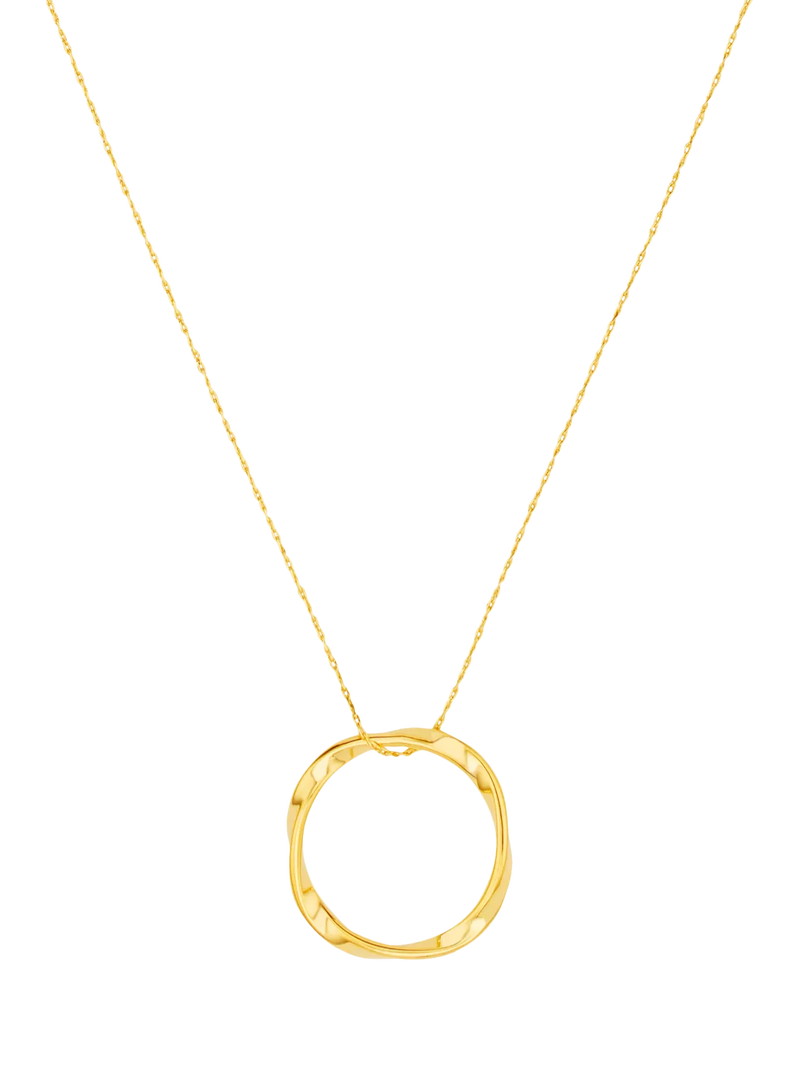 Orelia open circle pendant necklace gold plated brass - British product