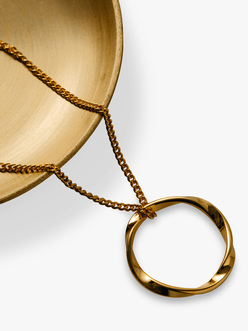 Orelia open circle pendant necklace gold plated brass - British product