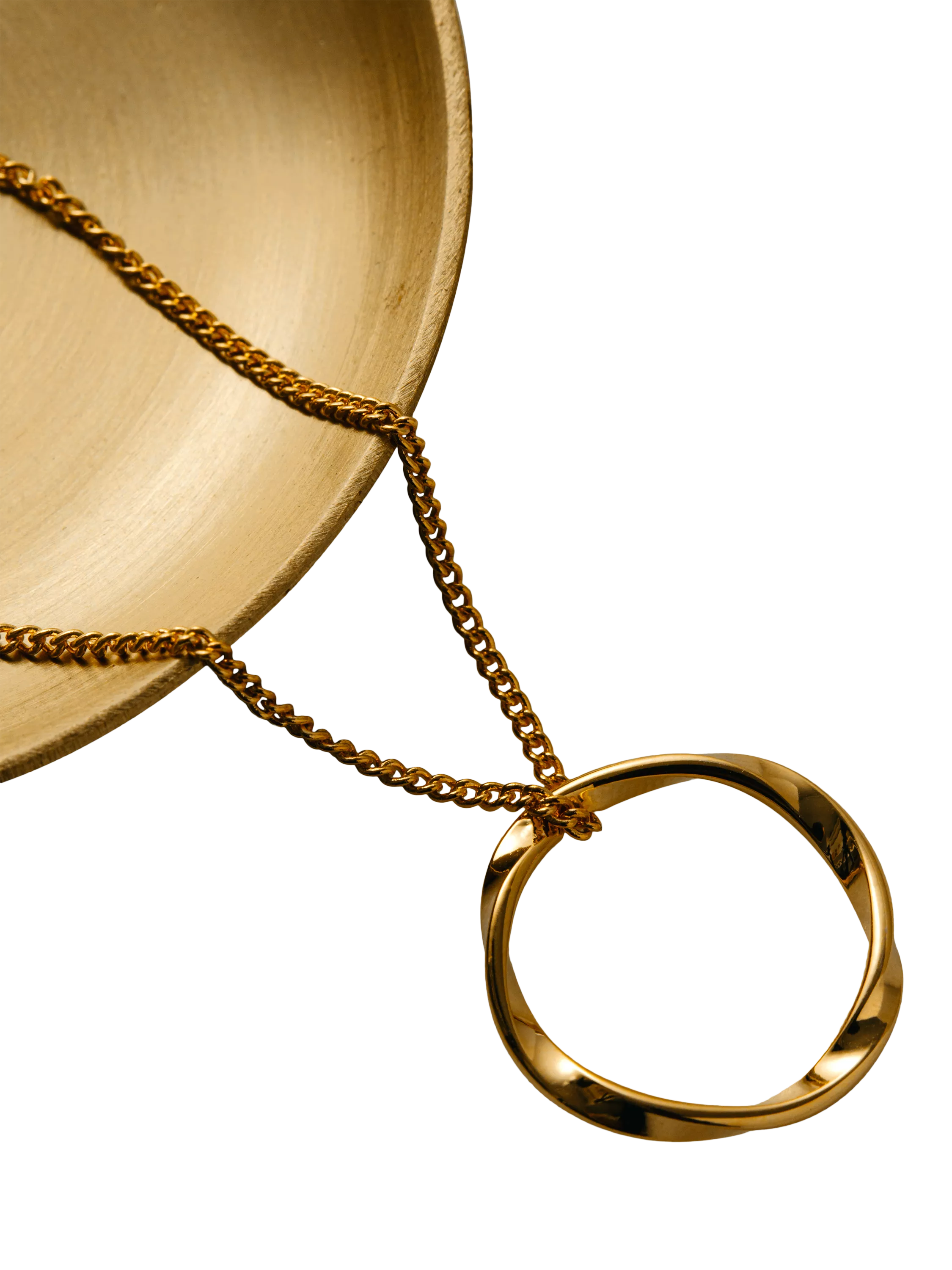 Orelia open circle pendant necklace gold plated brass - British product
