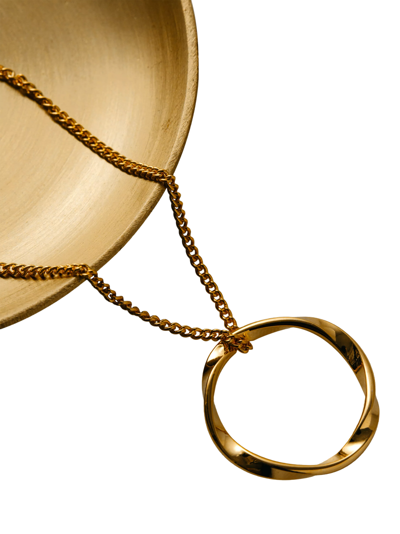 Orelia open circle pendant necklace gold plated brass - British product