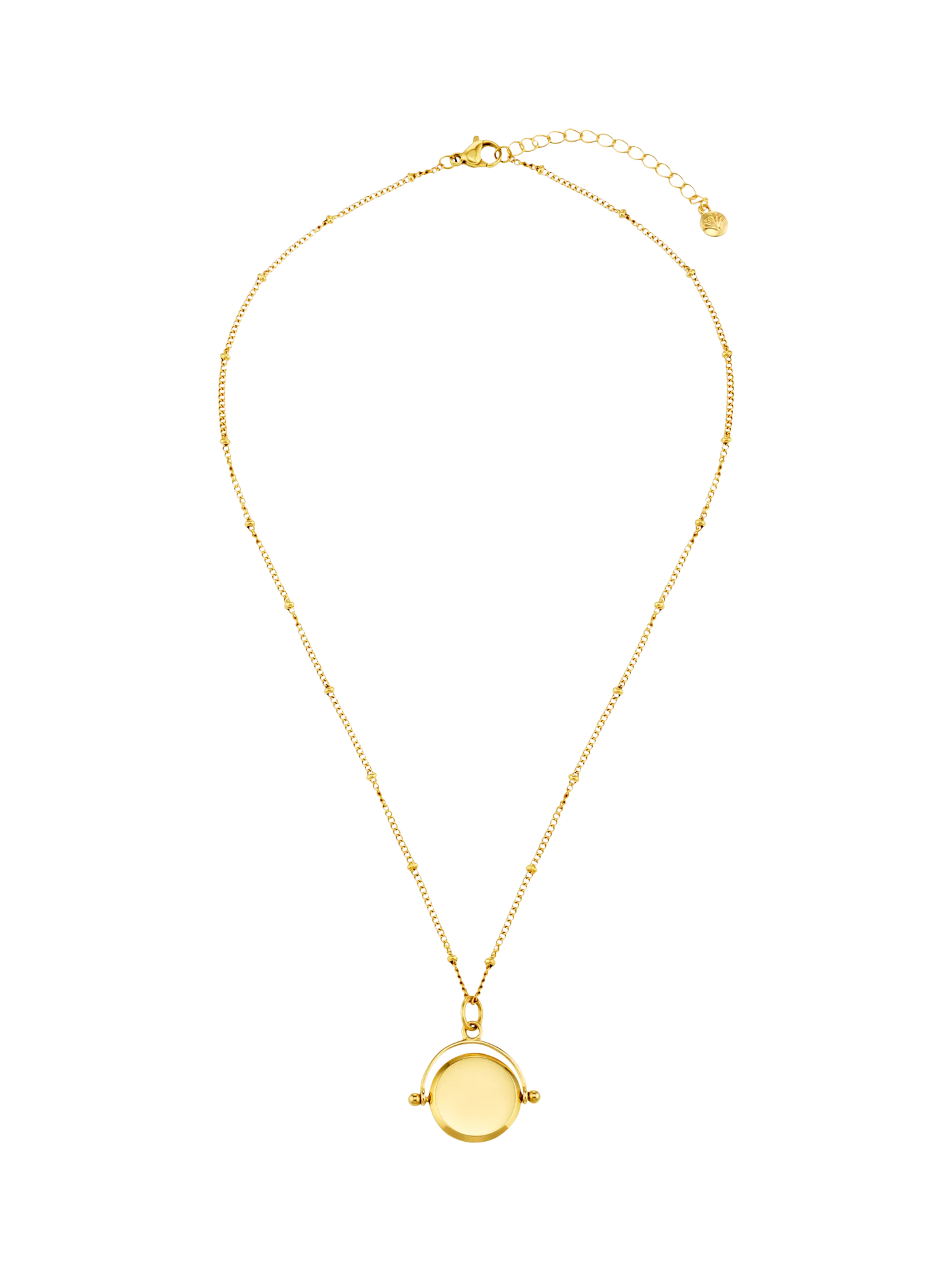 Orelia Faceted Disc Spinner Necklace pale gold 45.5cm (British brand)