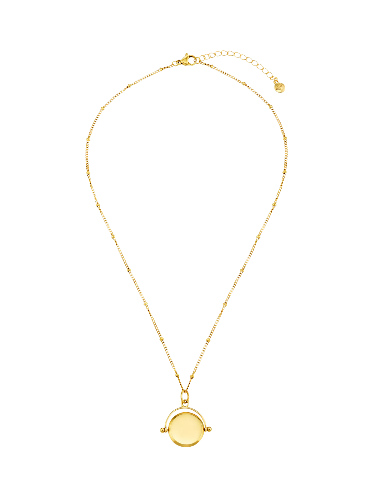 Orelia Faceted Disc Spinner Necklace pale gold 45.5cm (British brand)