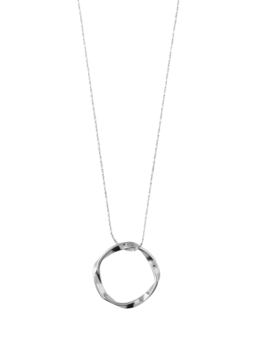 Orelia open circle pendant necklace in silver, imported from the UK