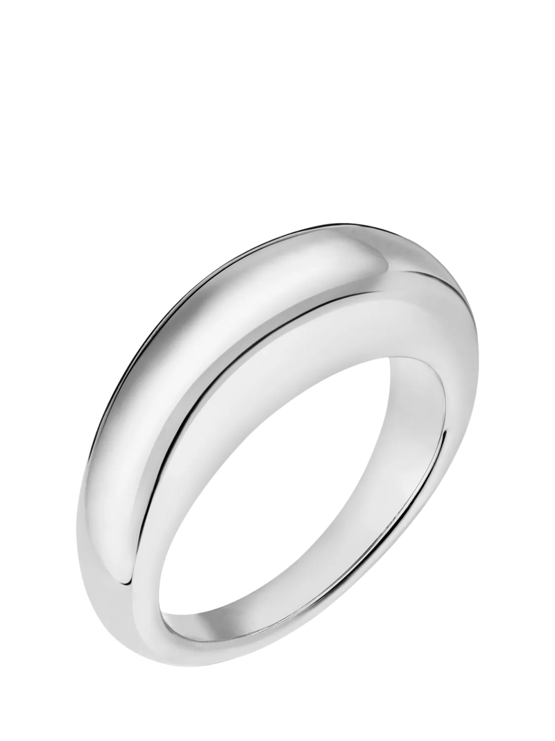 Orelia Tapered Domed Ring, Silver, M/L