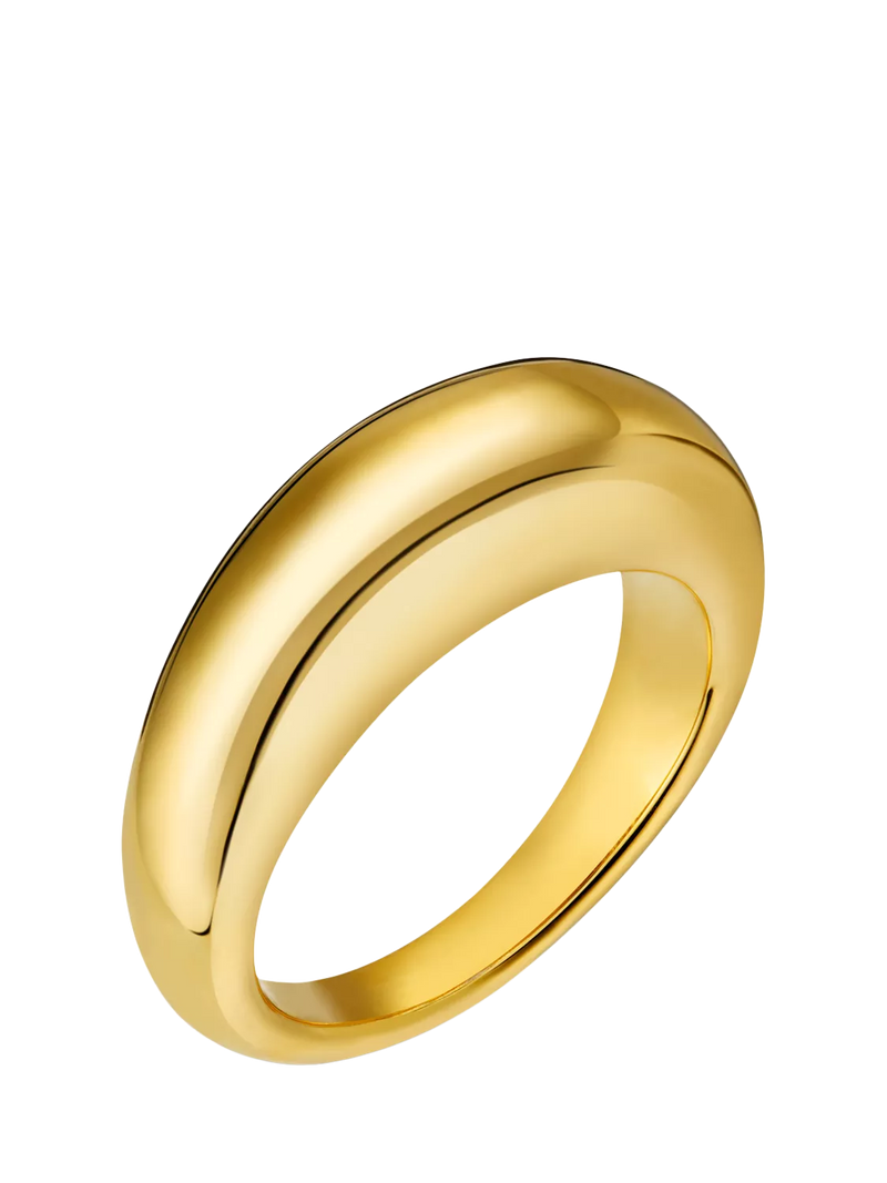 Orelia Polished Tapered Dome Ring, Pale Gold, M/L