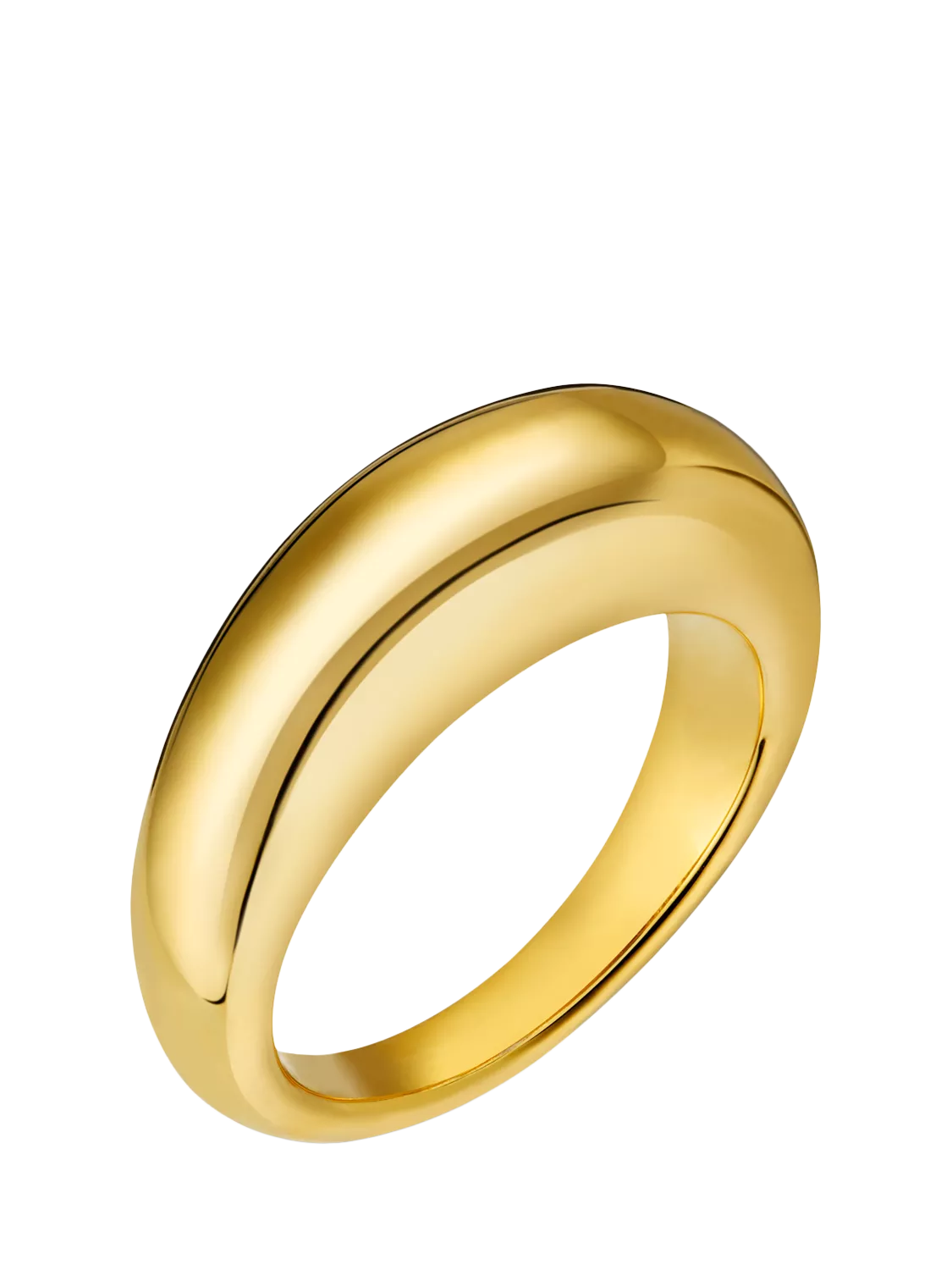 Orelia Polished Tapered Dome Ring, Pale Gold, M/L