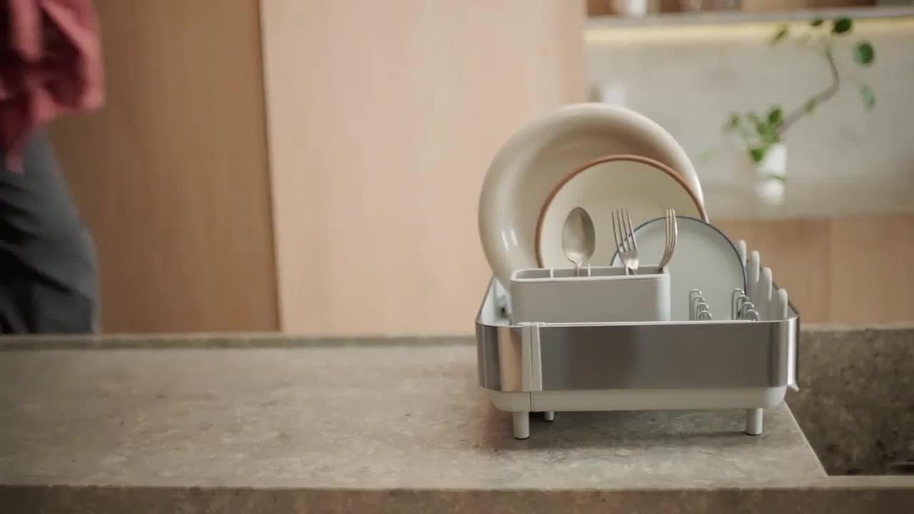 Joseph Joseph extendable dish rack in stainless steel (British brand)