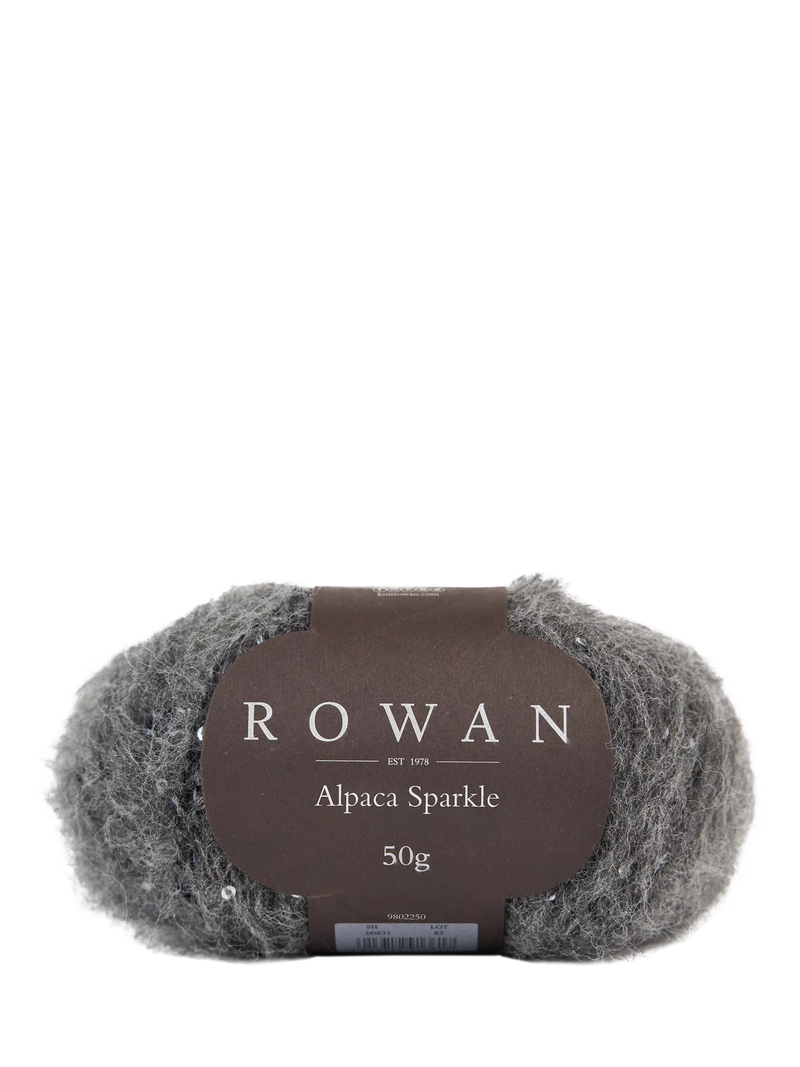 Rowan Alpaca Sparkle Knitting Yarn, 50g, Onyx