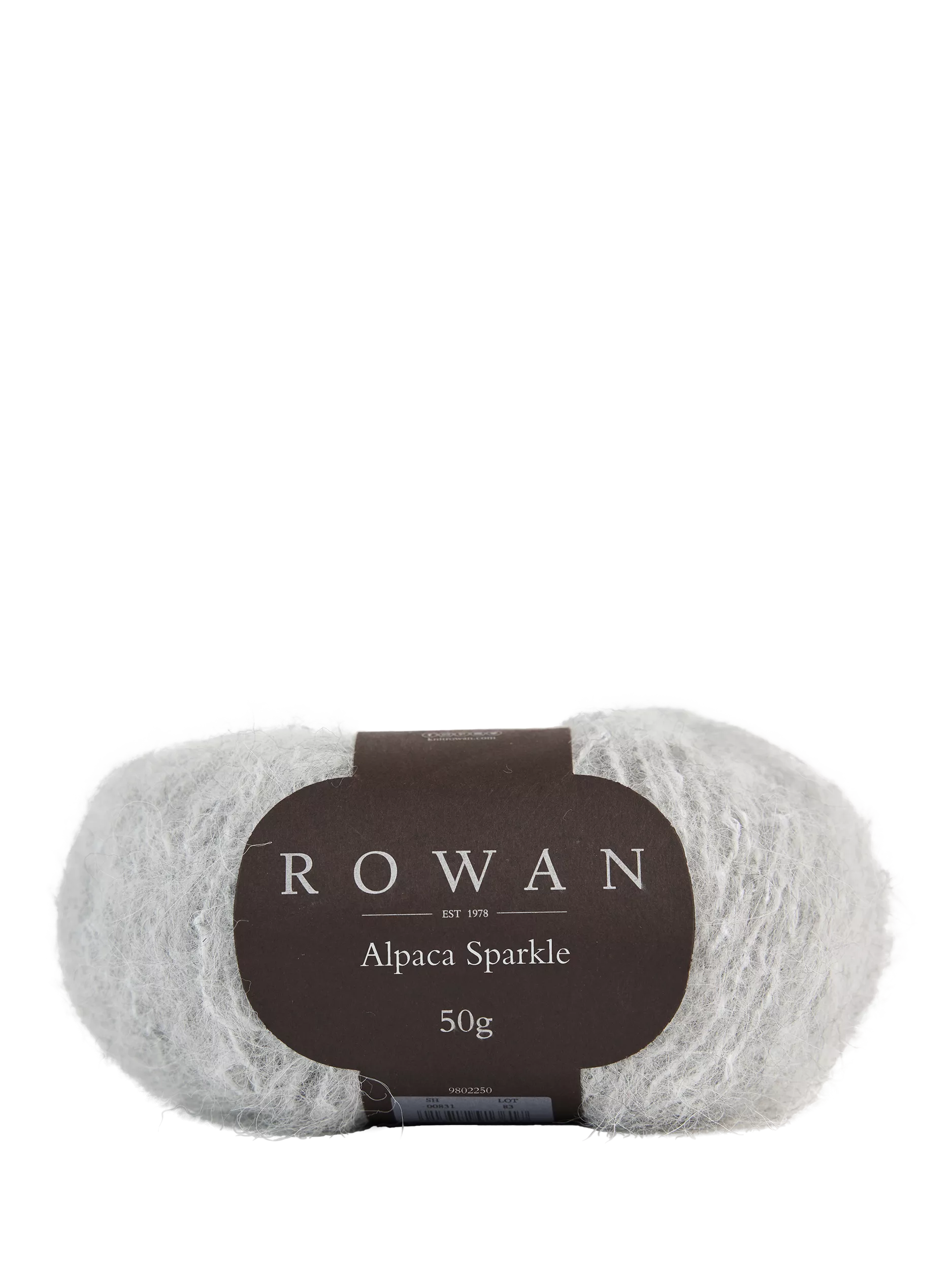 Rowan Alpaca Sparkle Knitting Yarn, 50g, Silver