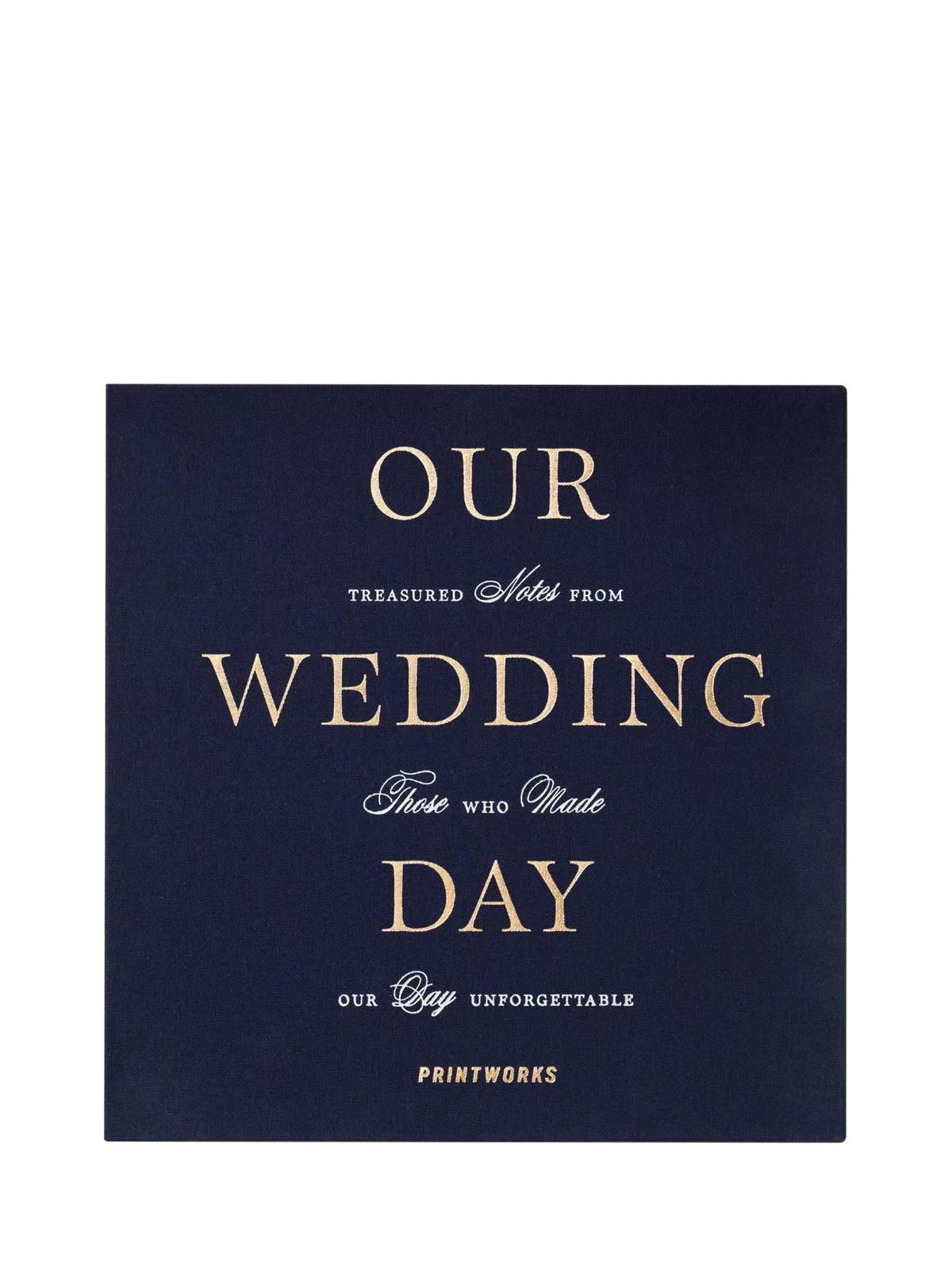 PRINTWORKS wedding guest book ivory cover navy slipcase - British product