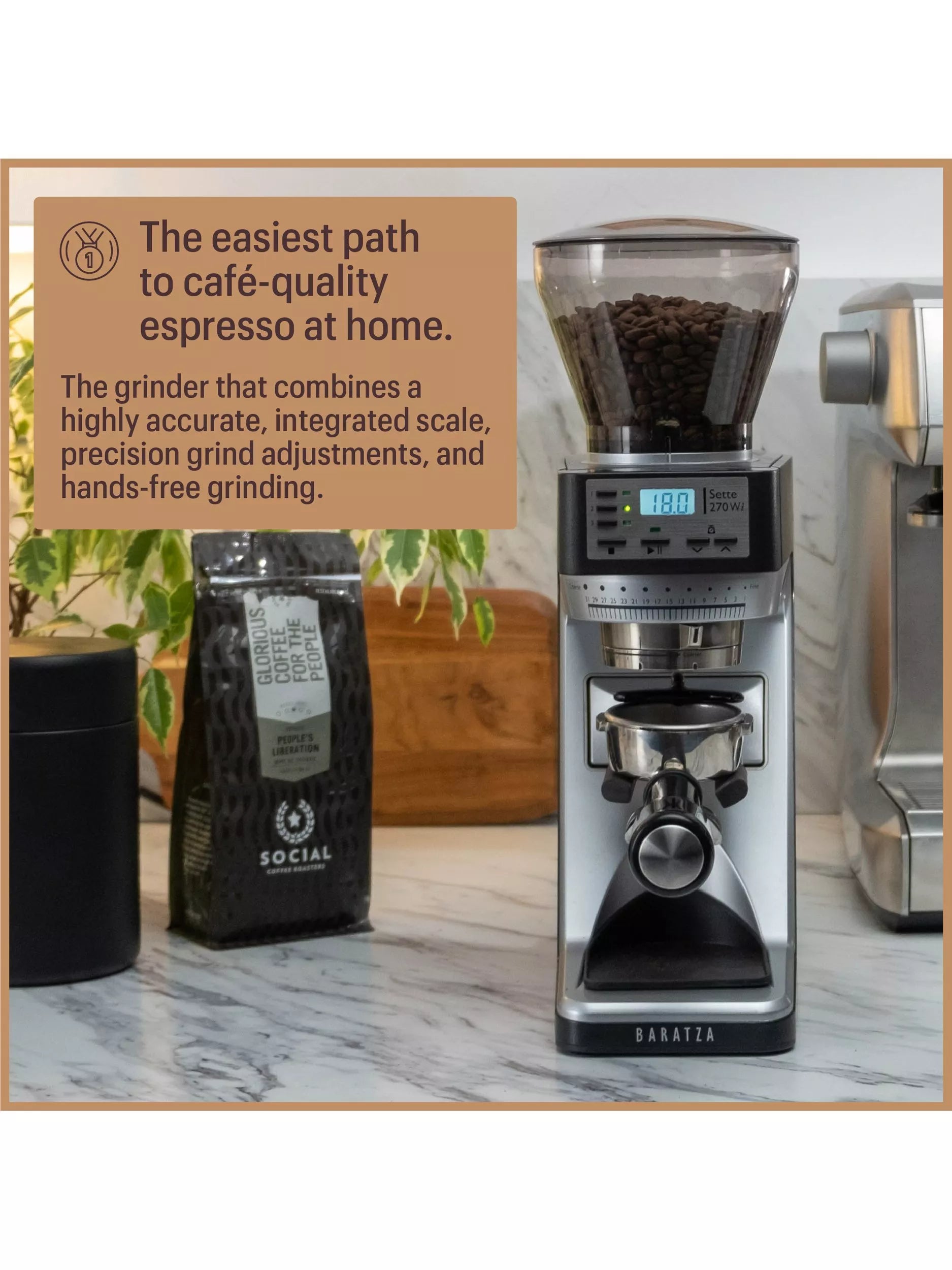 Baratza Sette 270Wi conical burr coffee grinder, imported from the UK