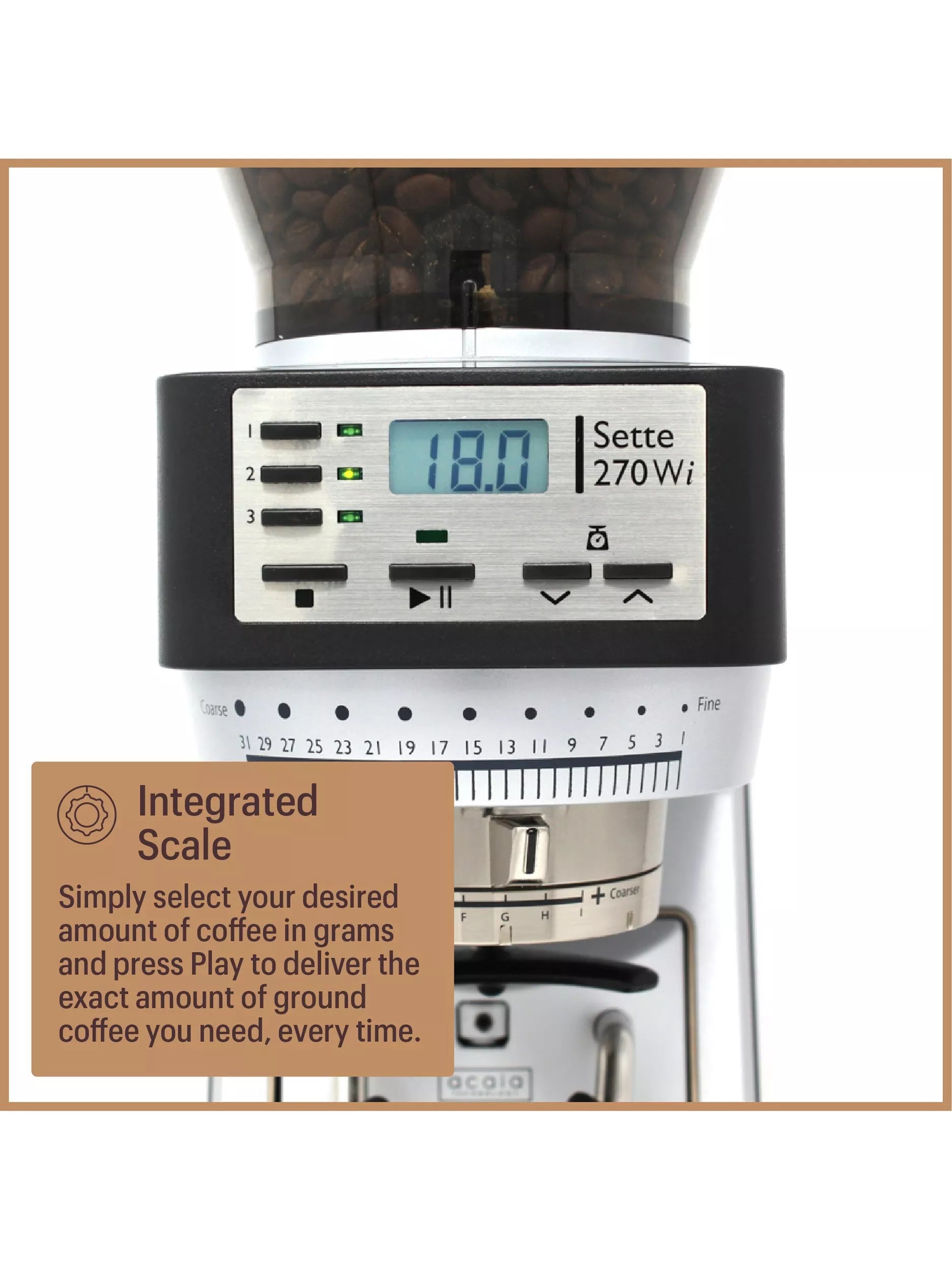Baratza Sette 270Wi conical burr coffee grinder, imported from the UK