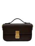 Apatchy London Flora Leather Top Handle Bag, Chocolate