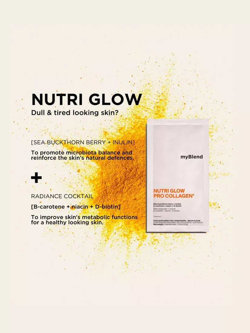 myBlend Nutri Glow Pro Collagen supplement 30 sachets, UK version