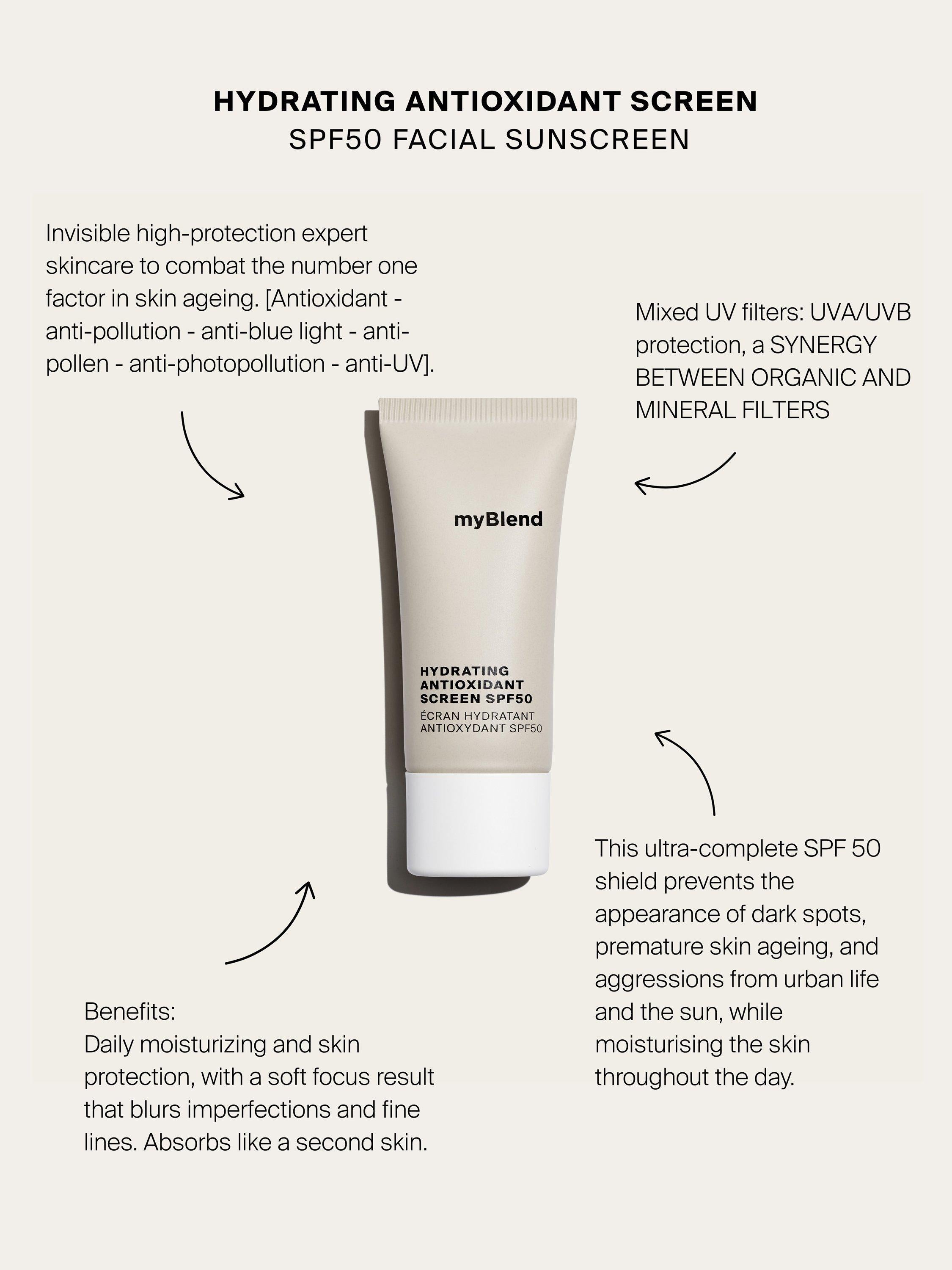 myBlend Hydrating Antioxidant Screen SPF 50 30ml - British product