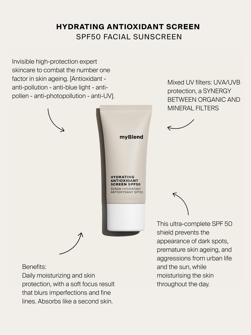 myBlend Hydrating Antioxidant Screen SPF 50 30ml - British product