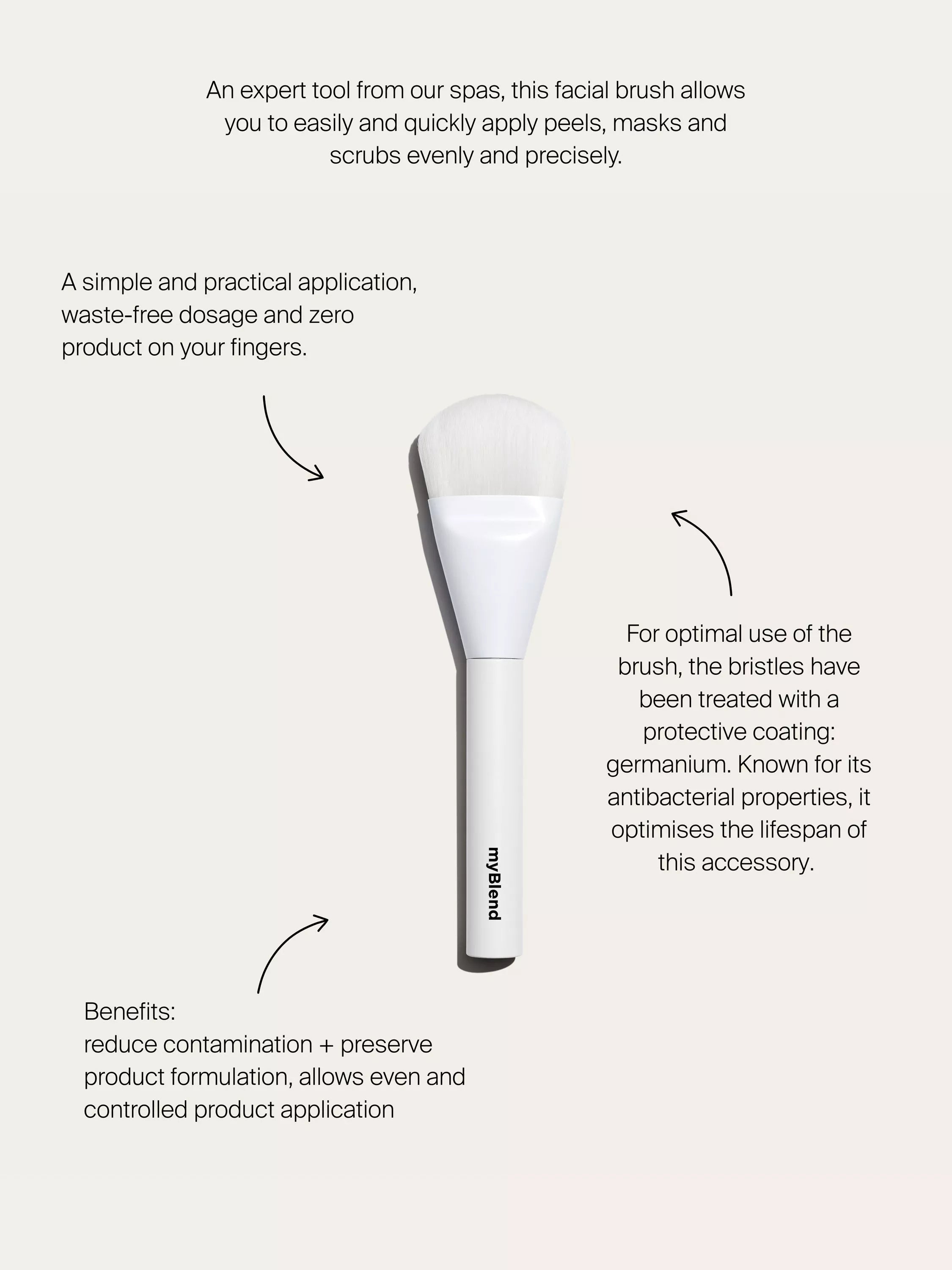 myBlend Skincare Facial Brush germanium bristles, UK version