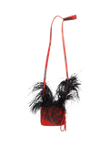 Marques Almeida red floral jacquard crossbody bag, UK version