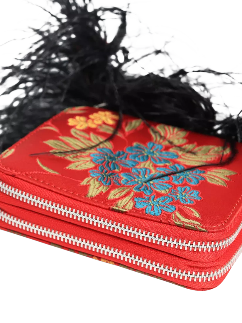Marques Almeida red floral jacquard crossbody bag, UK version