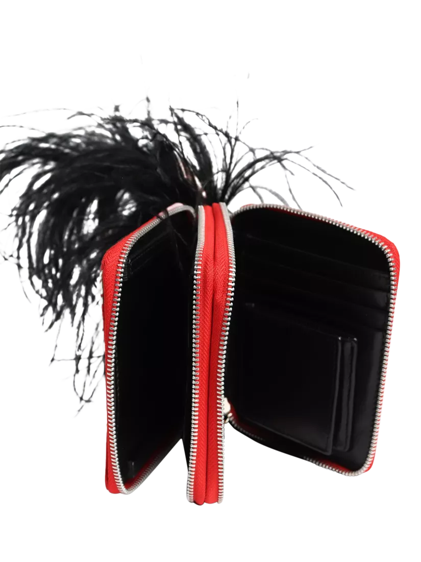 Marques Almeida red floral jacquard crossbody bag, UK version