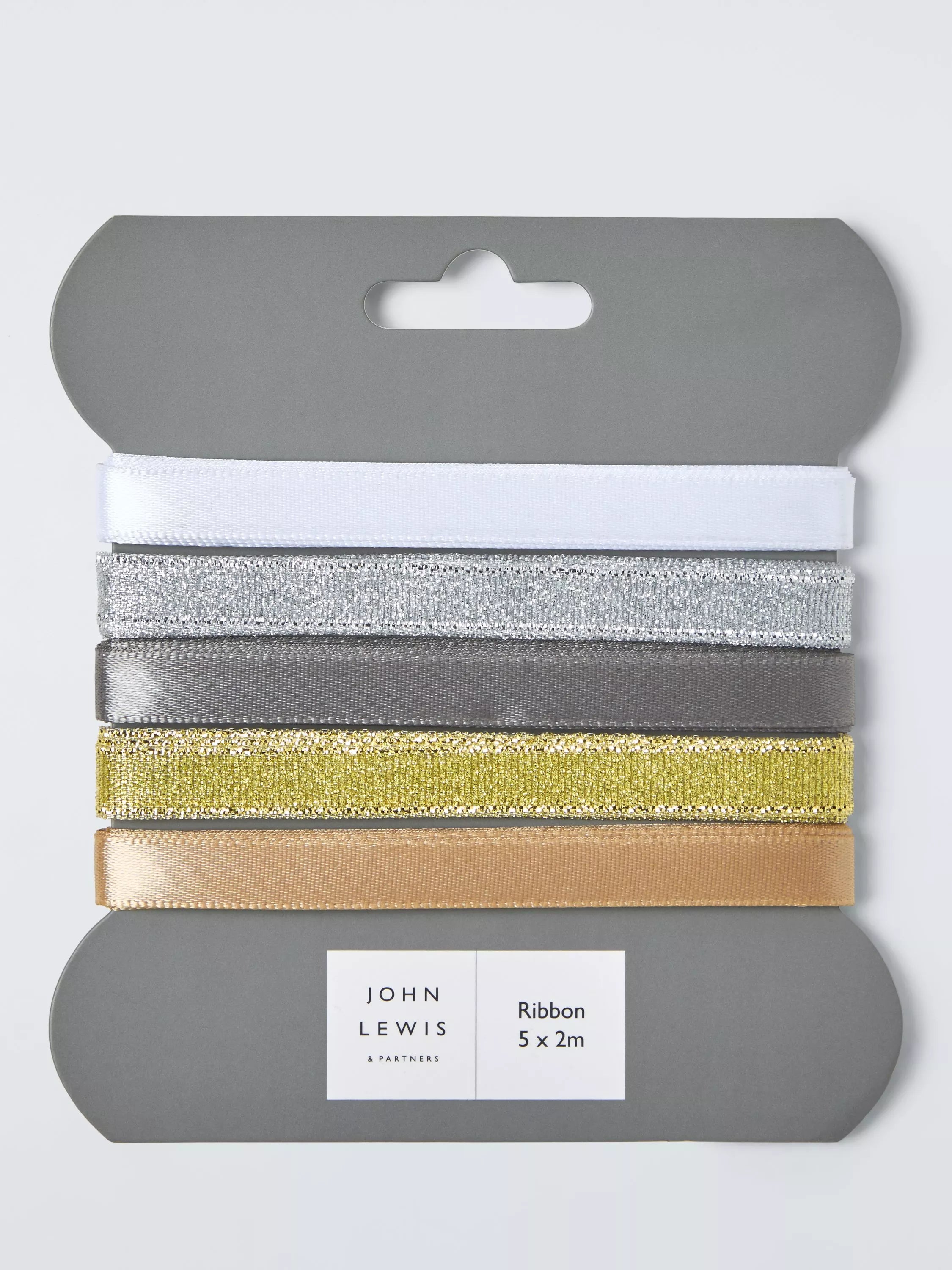John Lewis metallic gift ribbons pack of 5 (British brand)
