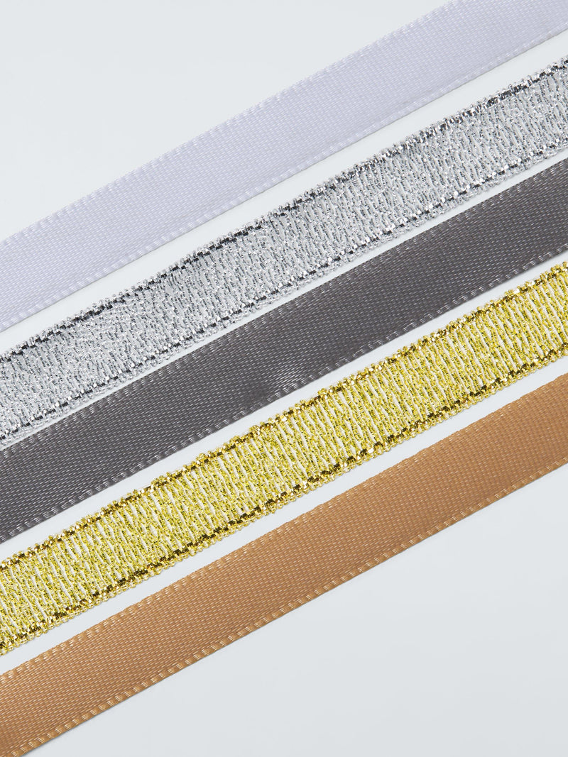 John Lewis metallic gift ribbons pack of 5 (British brand)