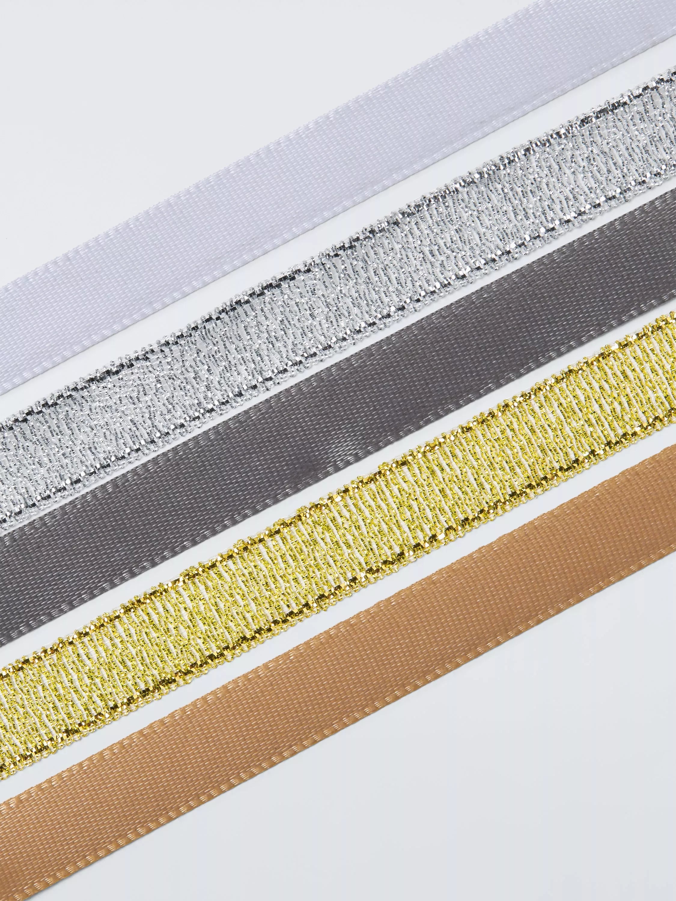 John Lewis metallic gift ribbons pack of 5 (British brand)
