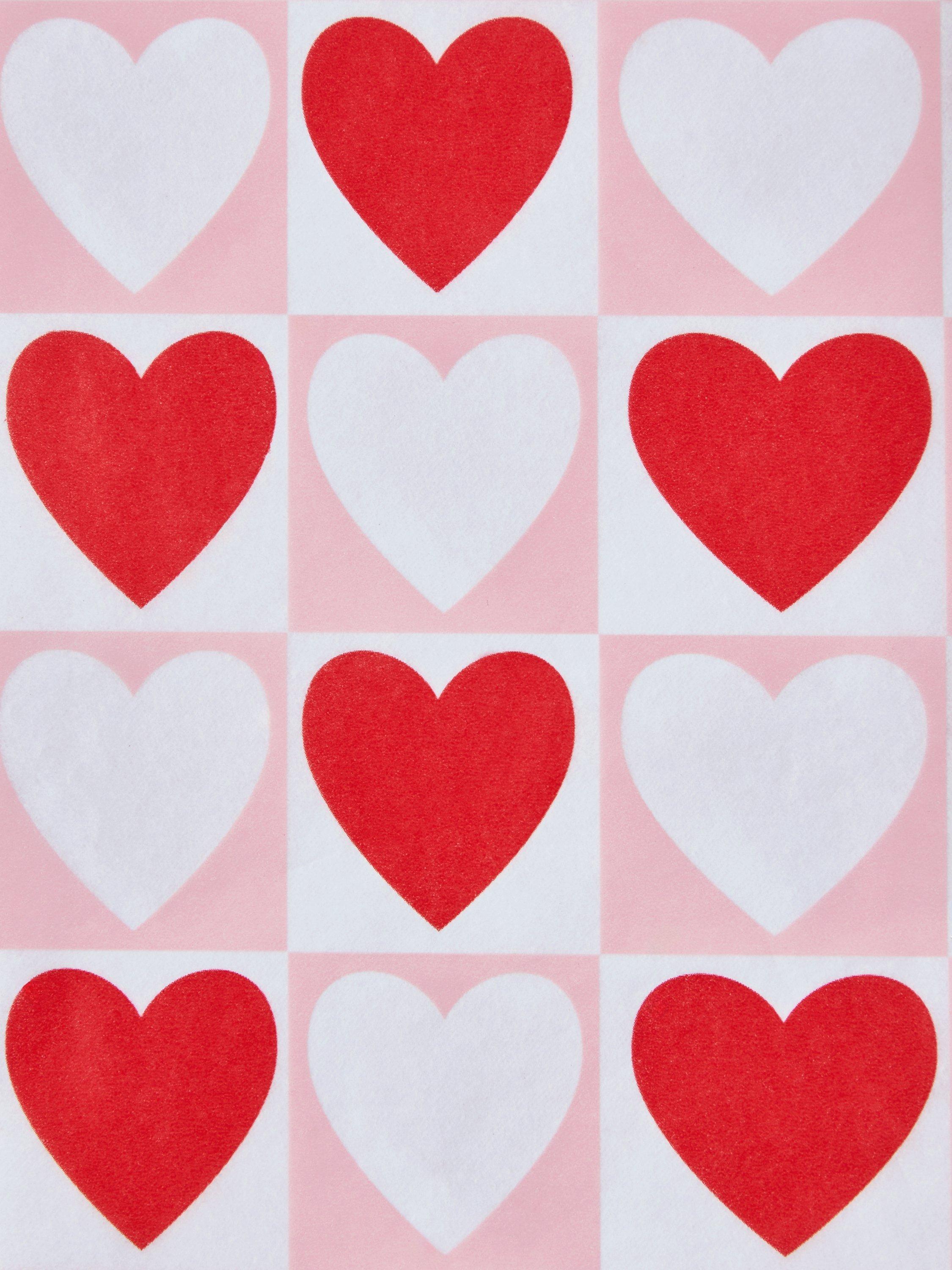 John Lewis hearts tissue paper pink red, UK version