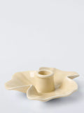John Lewis flower candle holder yellow stoneware - British product