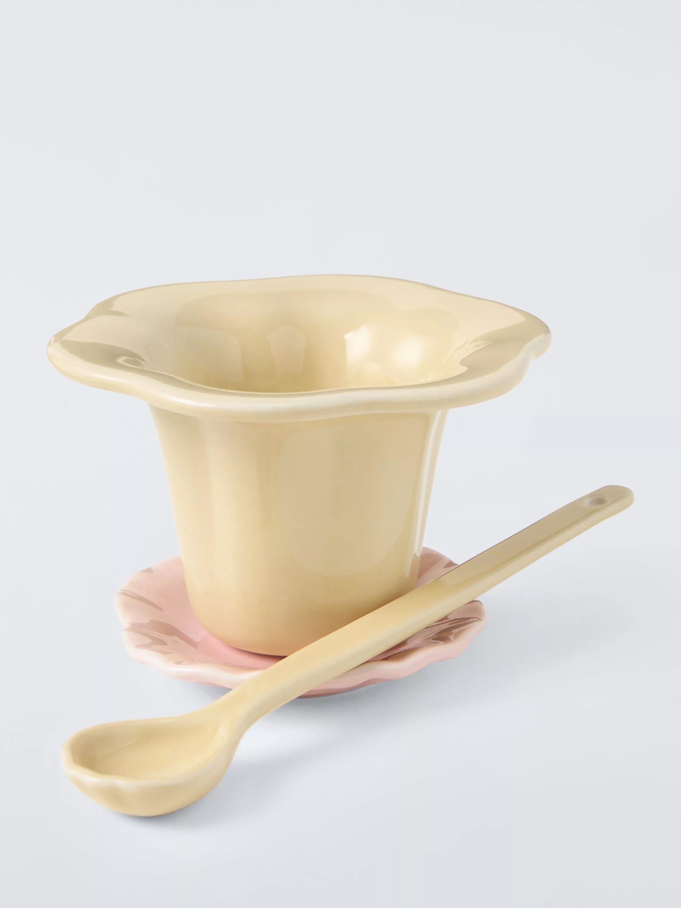 John Lewis stoneware floral infuser yellow pink (British brand)