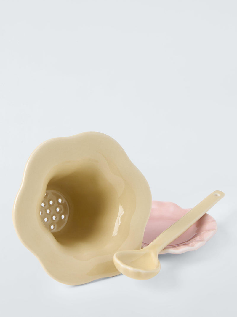 John Lewis stoneware floral infuser yellow pink (British brand)