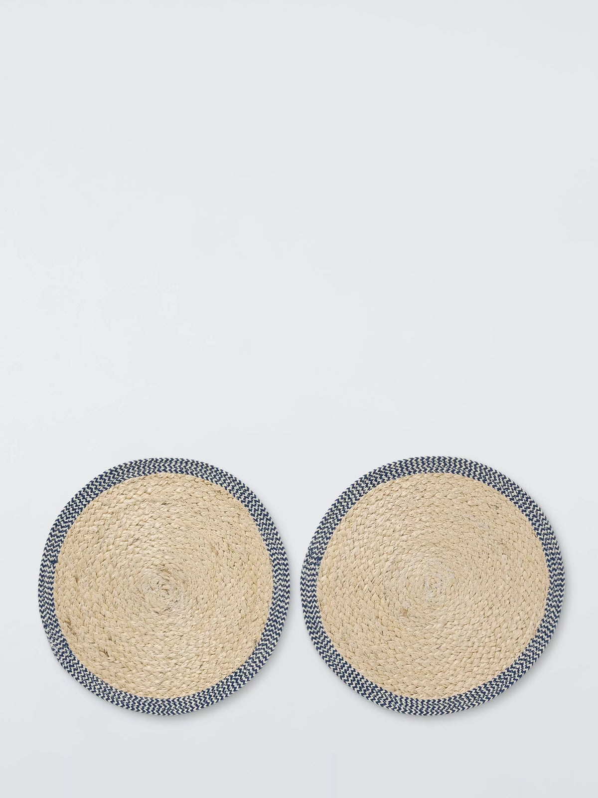 John Lewis cotton round placemat set natural indigo 35cm - British product