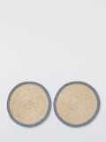 John Lewis cotton round placemat set natural indigo 35cm - British product